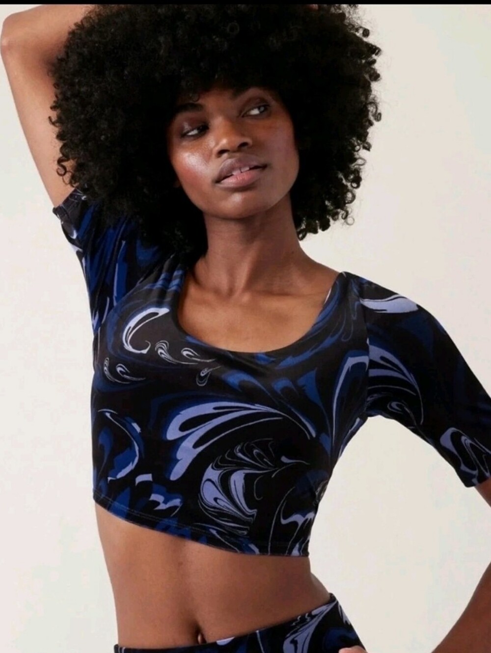 Athleta Exhilarate Velvet Crop Built-in Bra A-C Cup Removable Pads Top Sz: L NWT